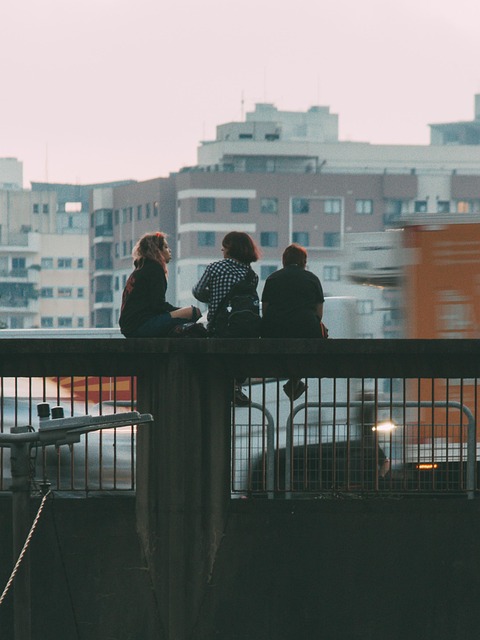 successful ambitious people in modern European city skyline premium self development brand image